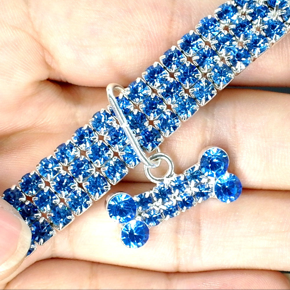 Rhinestone Dog Collar with Leash for Small to Medium Dogs and Cats