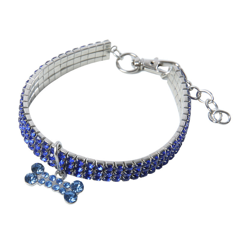 Rhinestone Dog Collar with Leash for Small to Medium Dogs and Cats