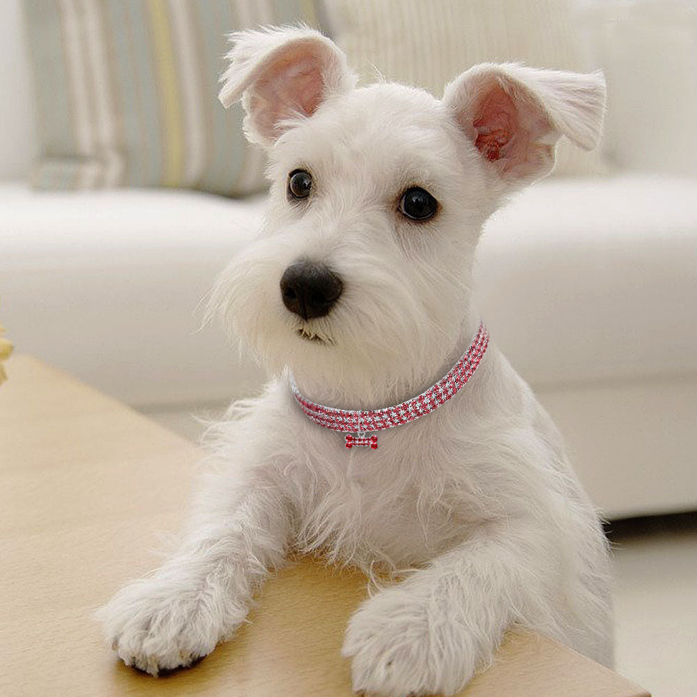 Rhinestone Dog Collar with Leash for Small to Medium Dogs and Cats